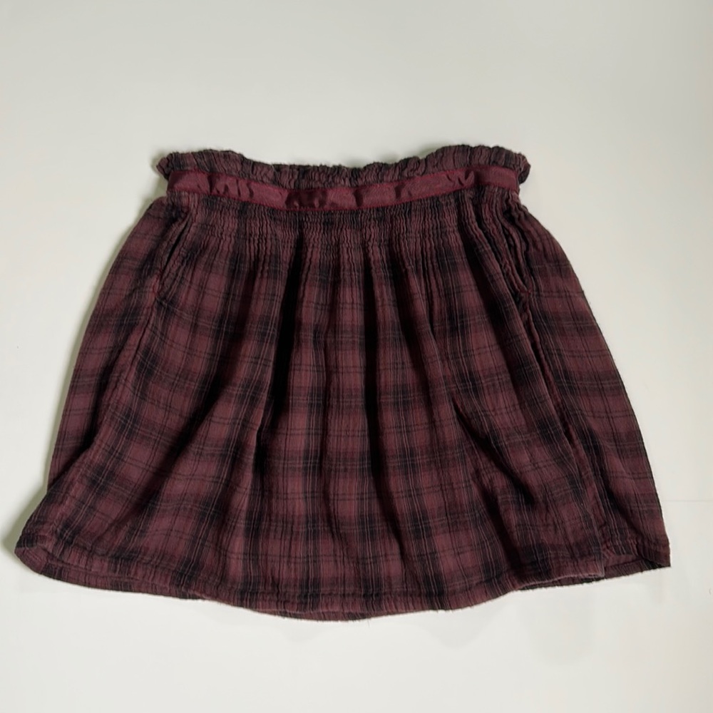 Staring at Stars - Urban Outfitters Plaid Maroon/Red-Purple & Black Skirt Sz M